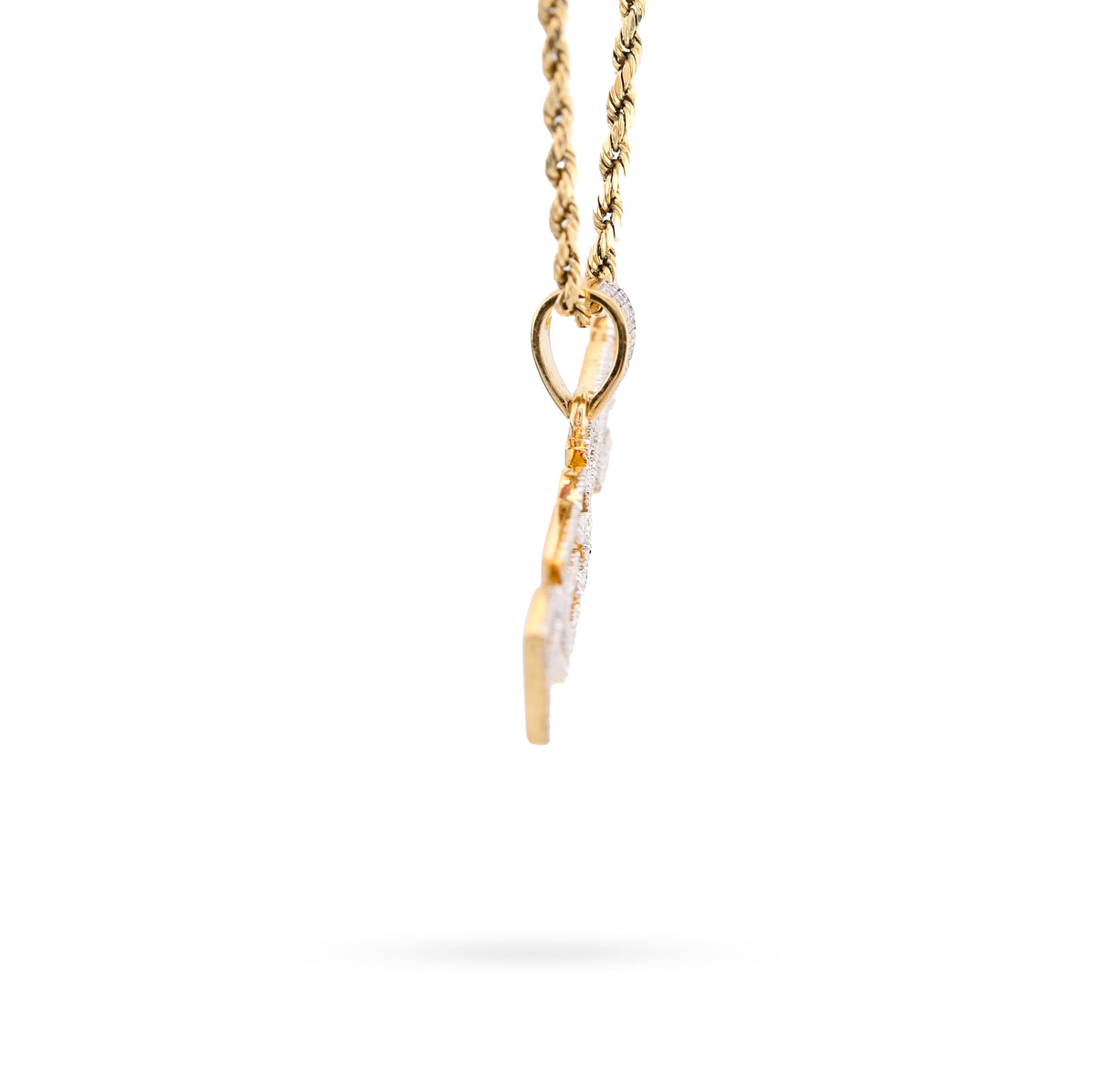 10K Yellow Gold "RESPECT" 0.38CT Natural Diamond Men Pendant Custom Charm — view 8
