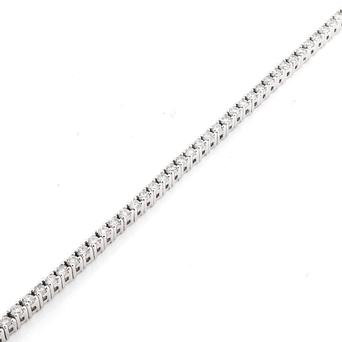 14K White Gold 1.25 CT Natural Diamond Heart Tennis Bracelet Women 7"  — view 9