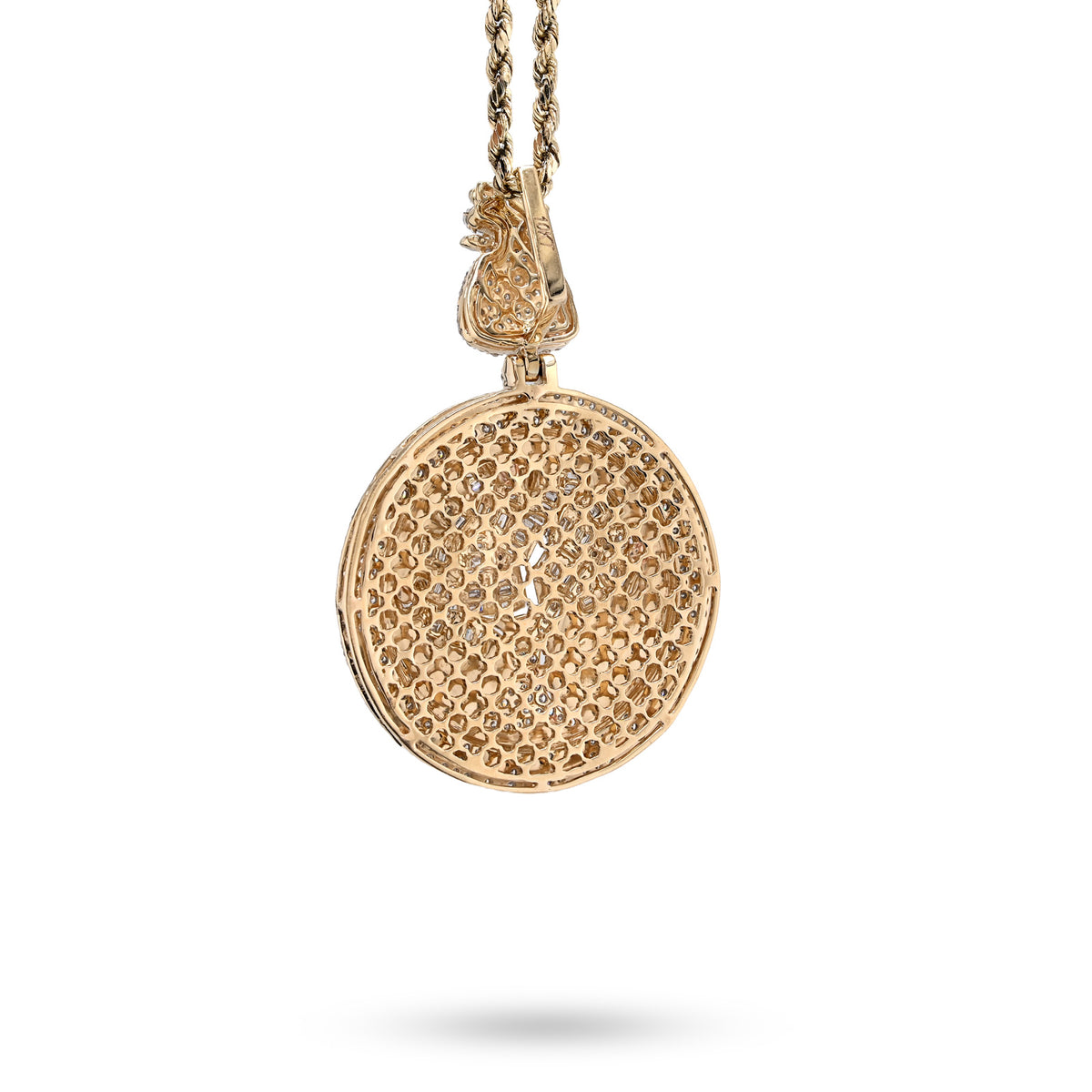 10K yellow Gold 3.50 CT Natural Diamond Round/Baguette "Forever Rich" $ Tree Pendant 15.4 g Charm — view 9