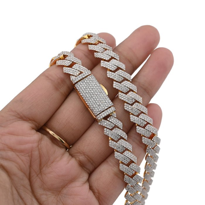 10K yellow Gold 10 CT Natural Diamond Cuban Chain 10 MM Men 24" Necklace 86.1 g — view 1