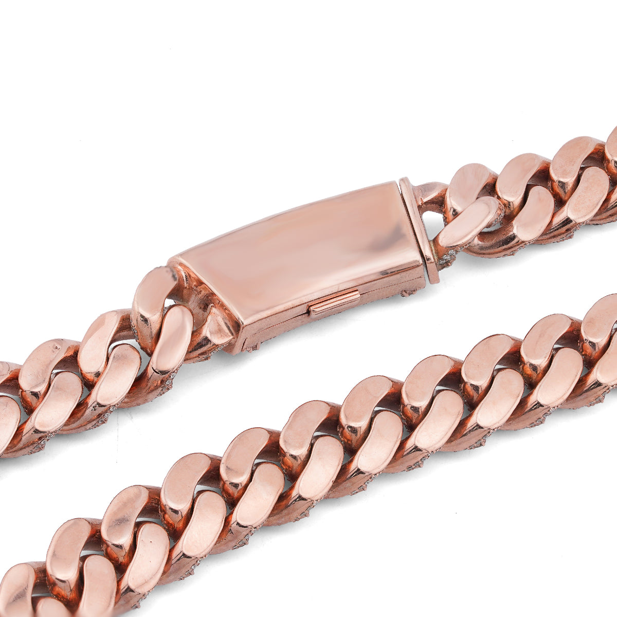 10K Rose Gold 60.58CT Round Cuban link natural Diamond 203 Grams Chain Men 15MM 22" Necklace — view 7