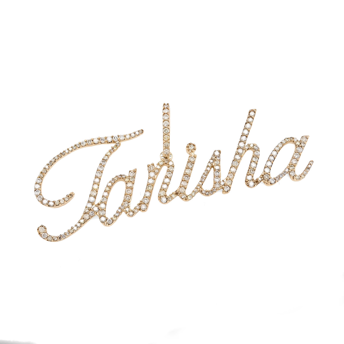 10K yellow Gold 1.25 CT Natural Diamond "TANISHA" Name Pendant 3.6 g Women Charm — view 9