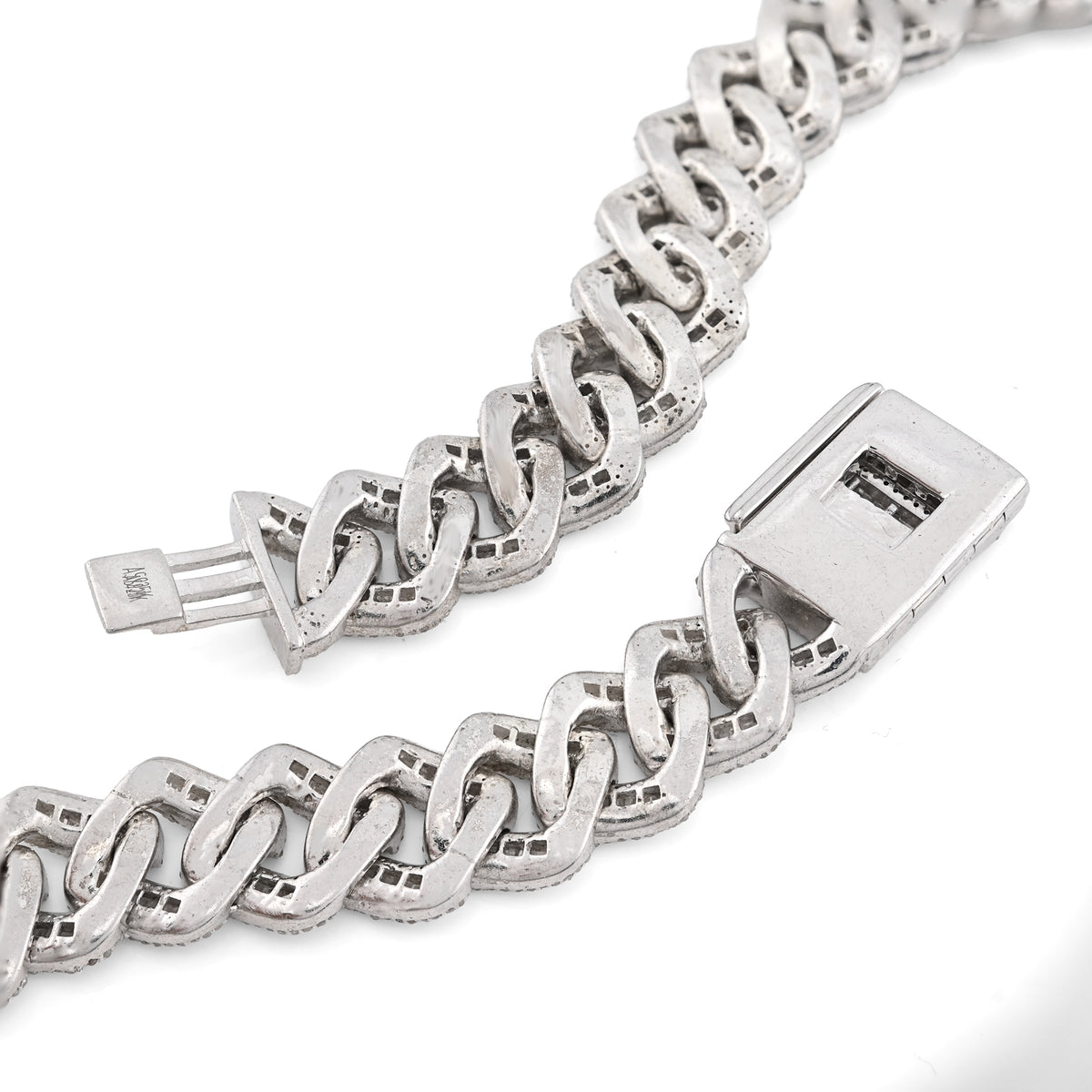 925 Sterling Silver 20.26 CT natural Diamond 13 MM Cuban Link Necklace 22" Men Chain 113.6 g — view 2