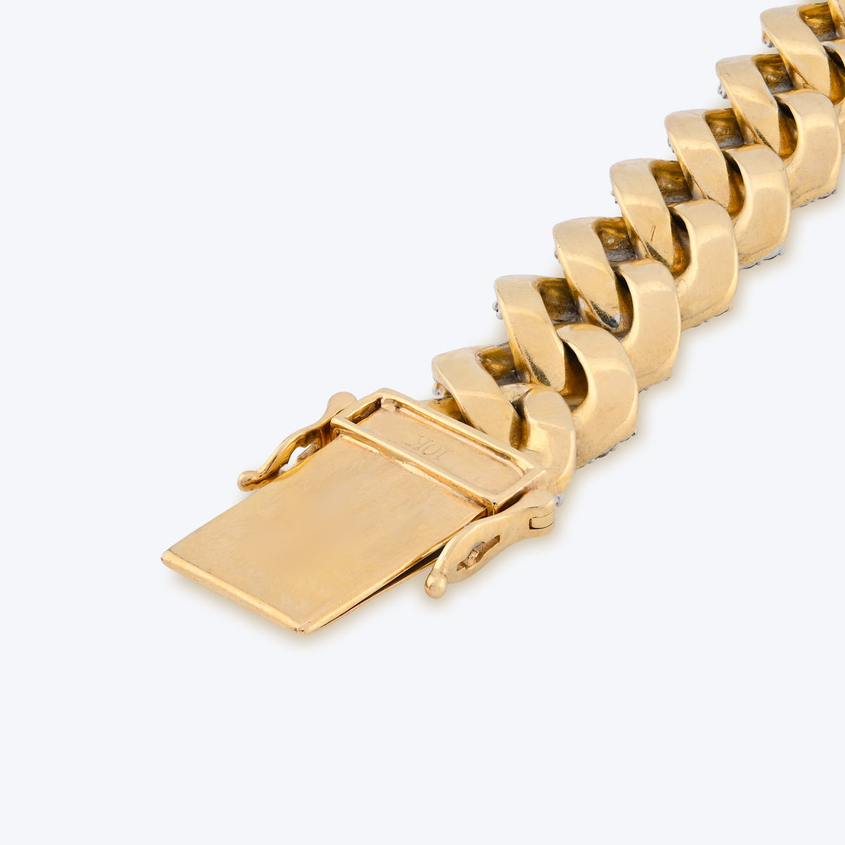 10K Yellow Gold 13CT Natural Diamond 14MM Cuban Link Bracelet 8" Men Women 56.4g — view 11