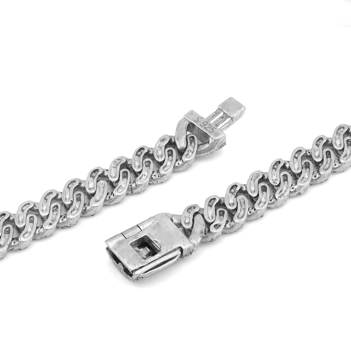 925 SS 8.10CT Natural Diamond 7MM Round Cuban Chain 22" Men Women Necklace — view 1