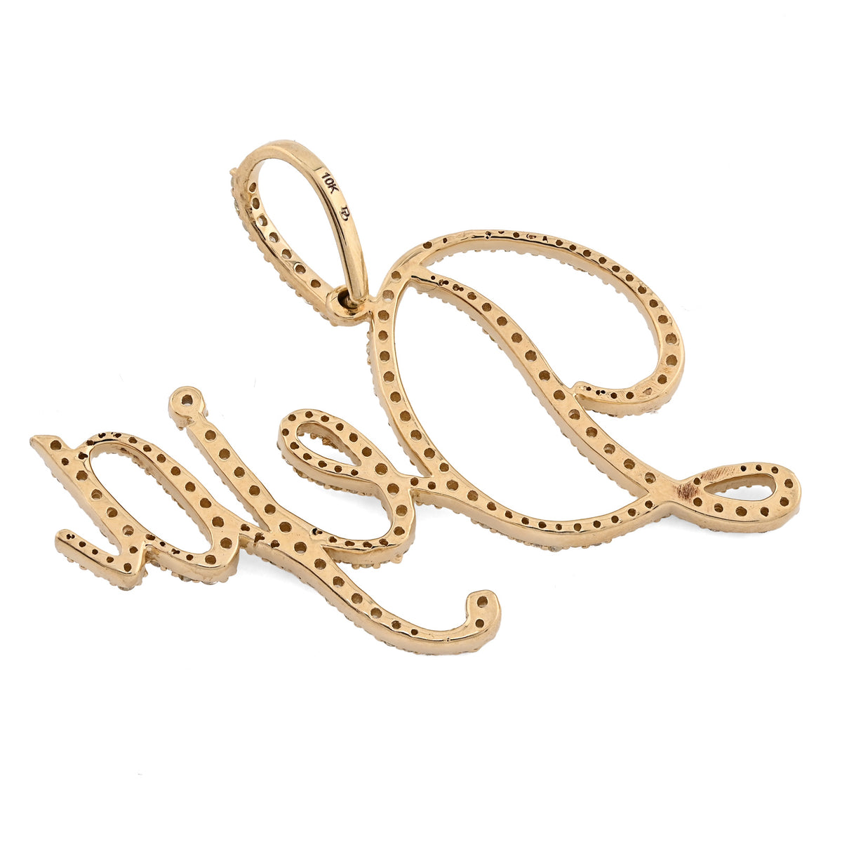 10K Yellow Gold 1 CT Natural Diamond "DEJA" Name Pendant 3 g Charm — view 5