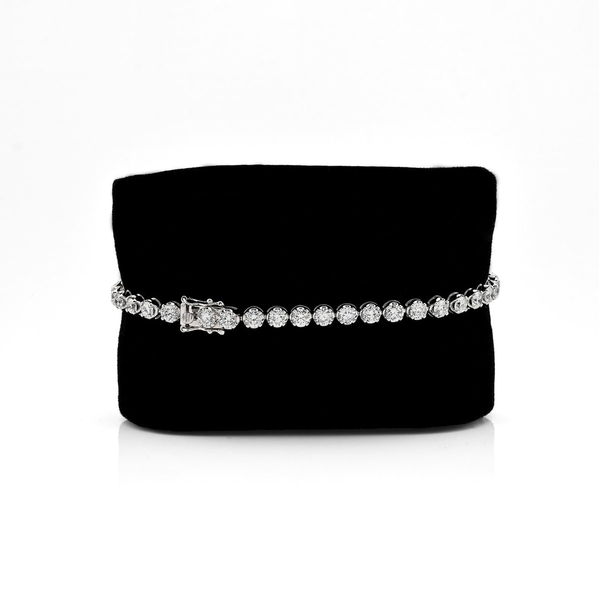 10K White Gold 5CTW Lab Diamond Tennis Bracelet 4MM 7" — view 6