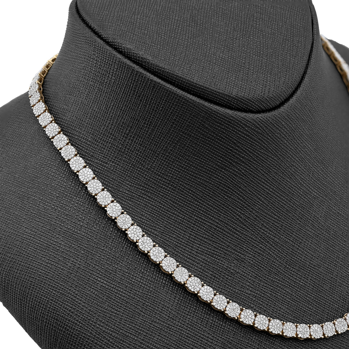 10K Yellow Gold 5 CT Natural Diamond 4.5 MM Tennis Chain 20" Men 21.9 g Necklace — view 9