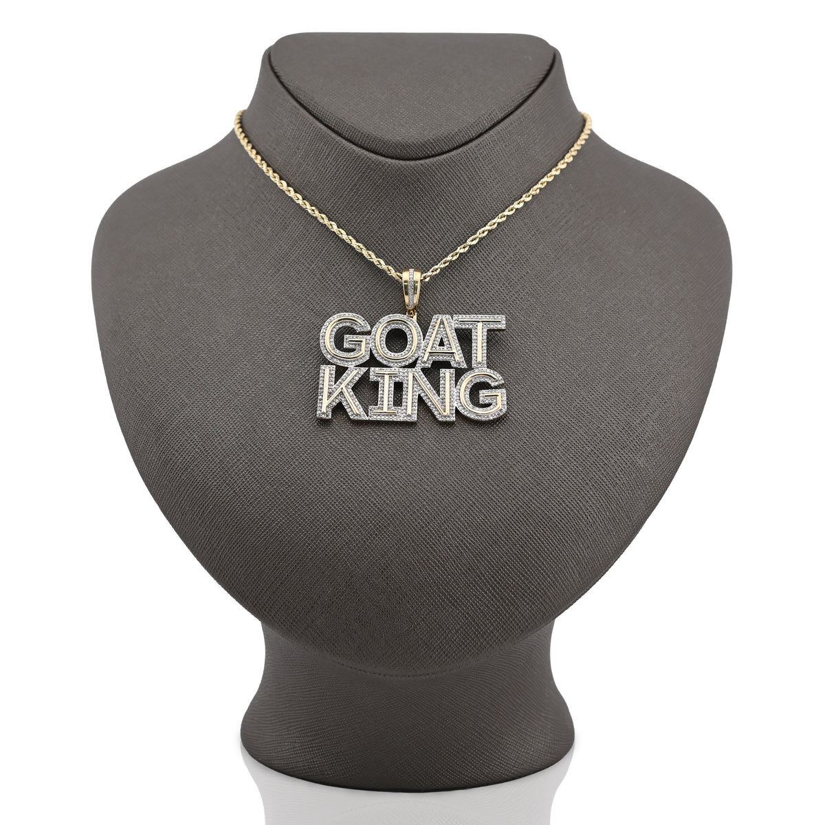 10K Yellow Gold "Goat King" Custom Pendant 1.5CT Natural Diamond Men Charm — view 5