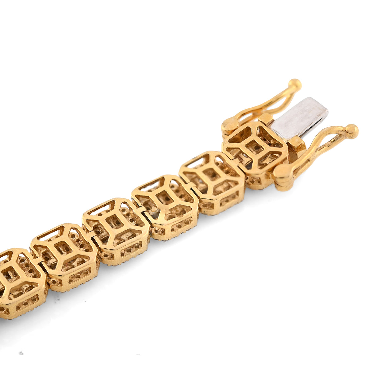 10K Yellow Gold Round/Baguette 4.12CT Natural Diamond Tennis Bracelet 6MM 8" Men Women 18.2g — view 7