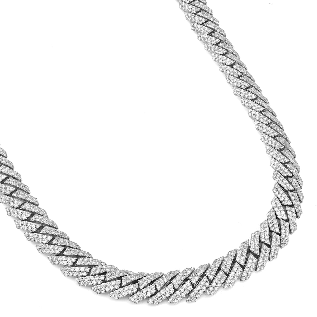 925 27.66CT Lab Diamond 11MM Snake Cuban Chain 21" Men Necklace — view 8