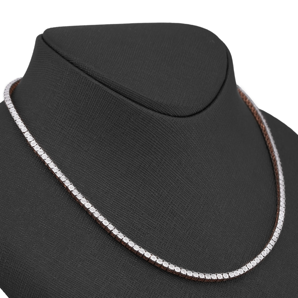 10K Rose Gold 0.78CT Natural Diamond 2.5MM Illusion Tennis Chain 18" Men Women Necklace — view 3