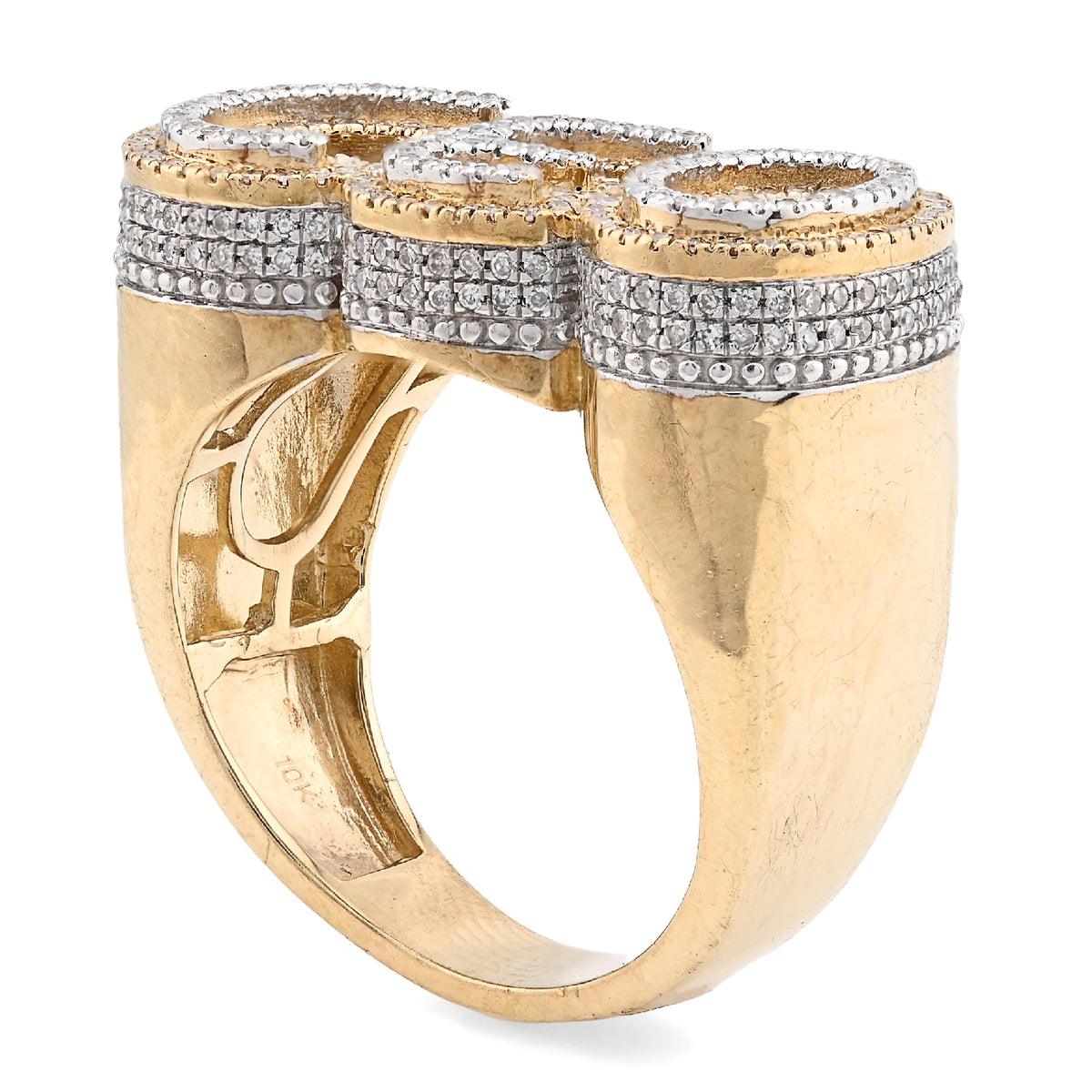 10K Yellow Gold Men "CEO" 0.82CT Natural Diamond Custom Ring — view 7