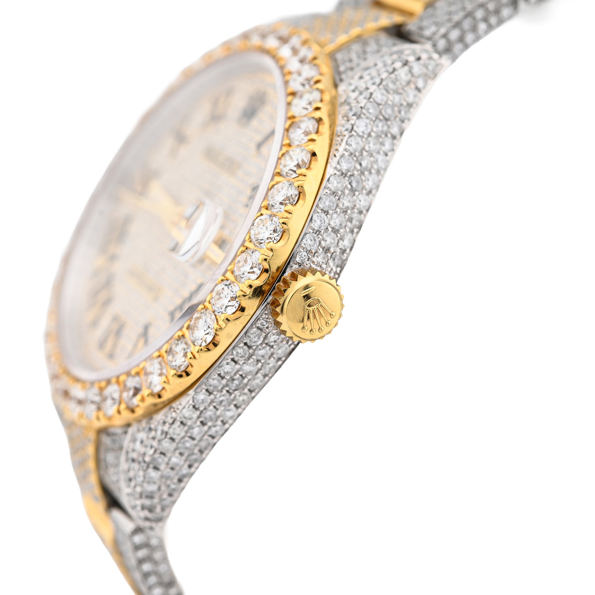 Rolex 41MM DateJust Yellow Gold & SS 19CT Natural Diamond Bussdown Roman Numeral Dial Oyster Band 126333 — view 3