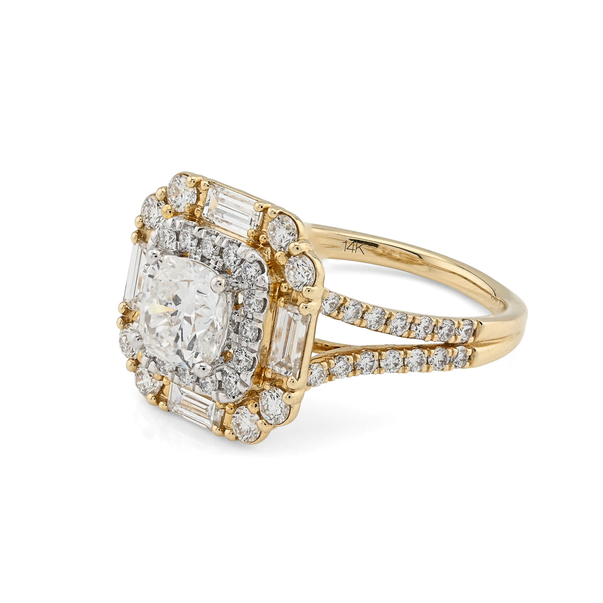 14K Yellow Gold 2.19 CTW Lab Diamond Women's Ring — view 10