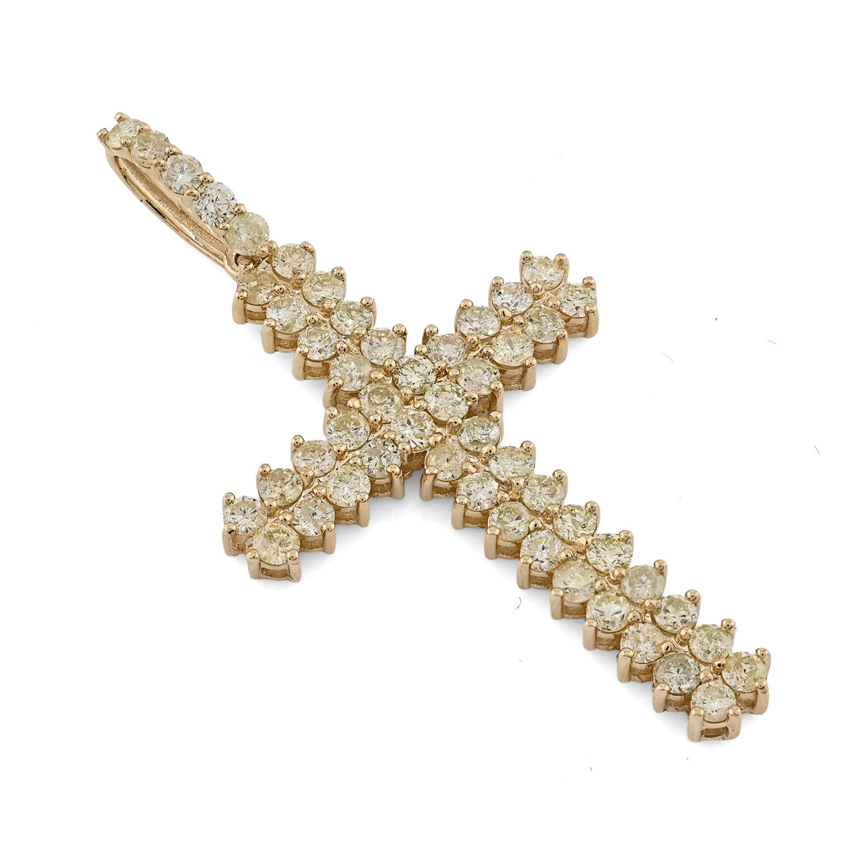 10K yellow Gold 1.2 CT Natural Diamond Religious Cross Pendant Men Women Charm — view 5
