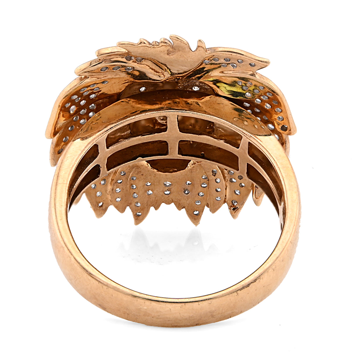 10K Yellow Gold 1.87CT Natural Diamond Lion Head Men Pinky Ring — view 3