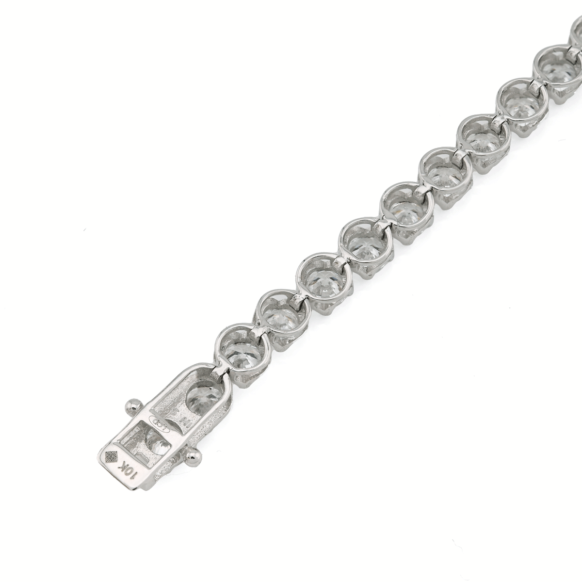 10K White Gold 5CTW Lab Diamond Tennis Bracelet 4MM 7" — view 11