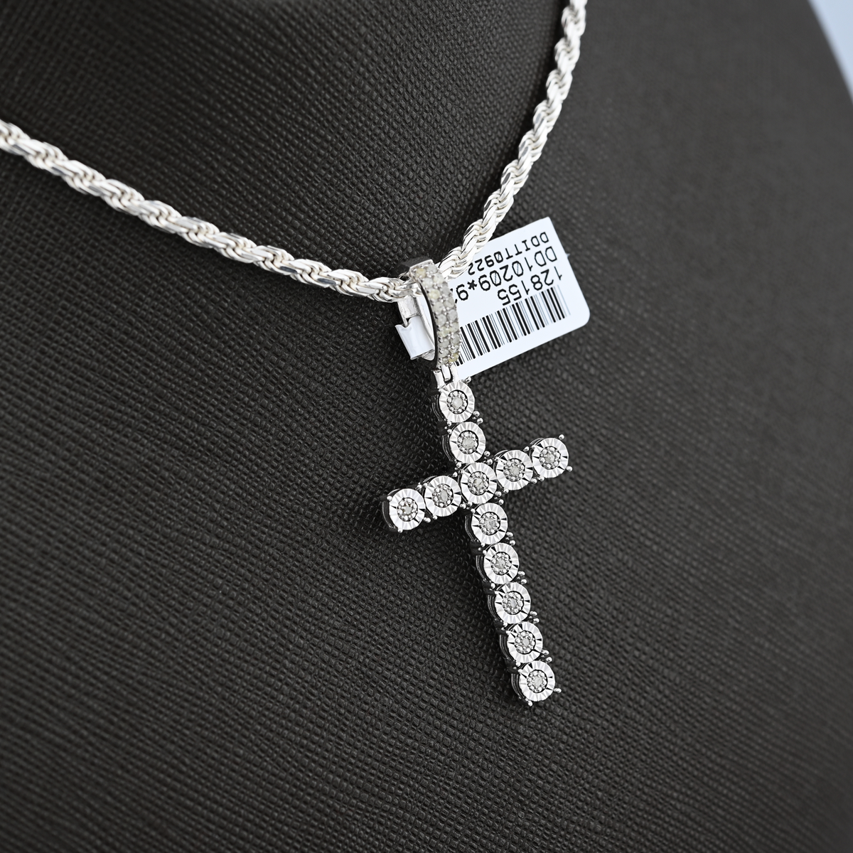 925 Natural Diamond 0.35CT Cross Pendant Men Women charm — view 5