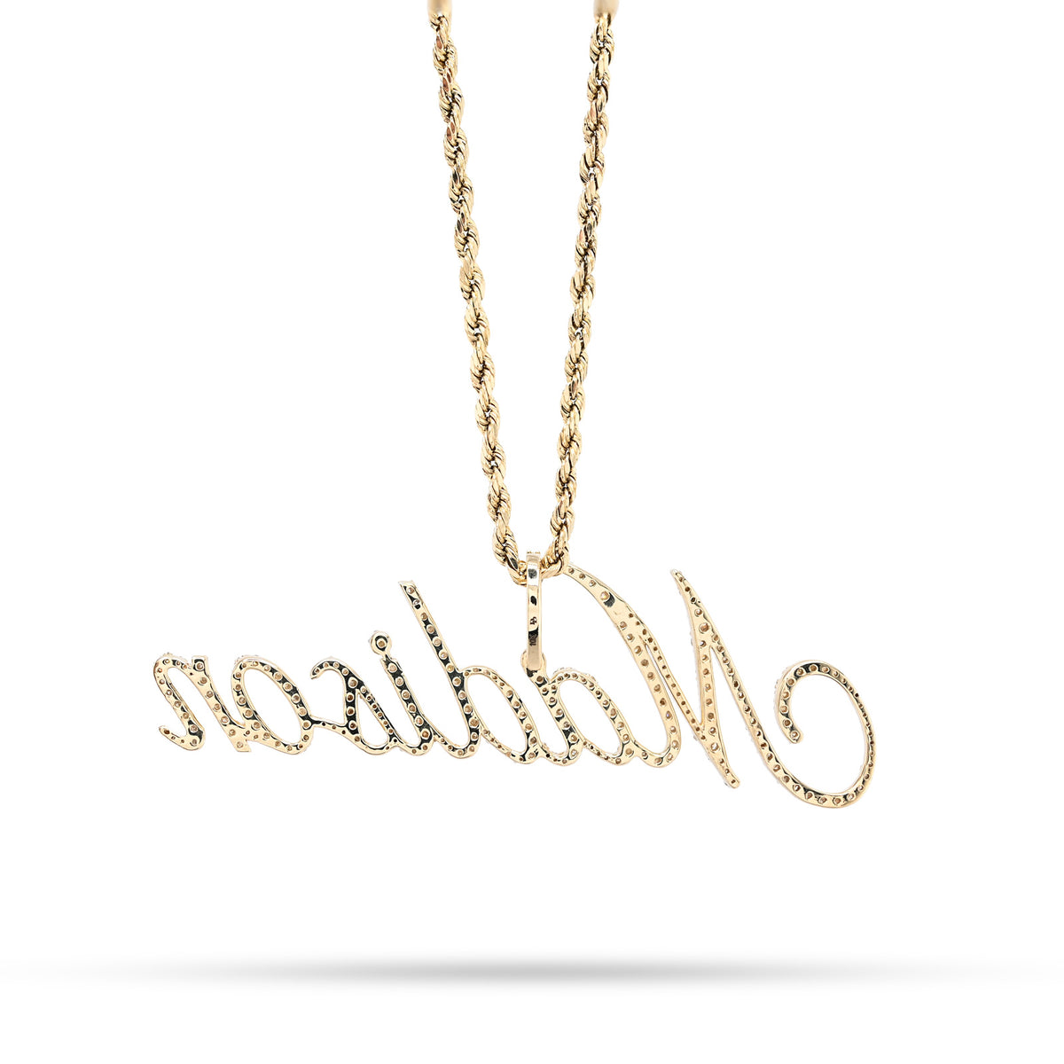 10K Yellow Gold 1.5 CT Natural Diamond "MADISON" Name Pendant 5.0 g Women Charm — view 8