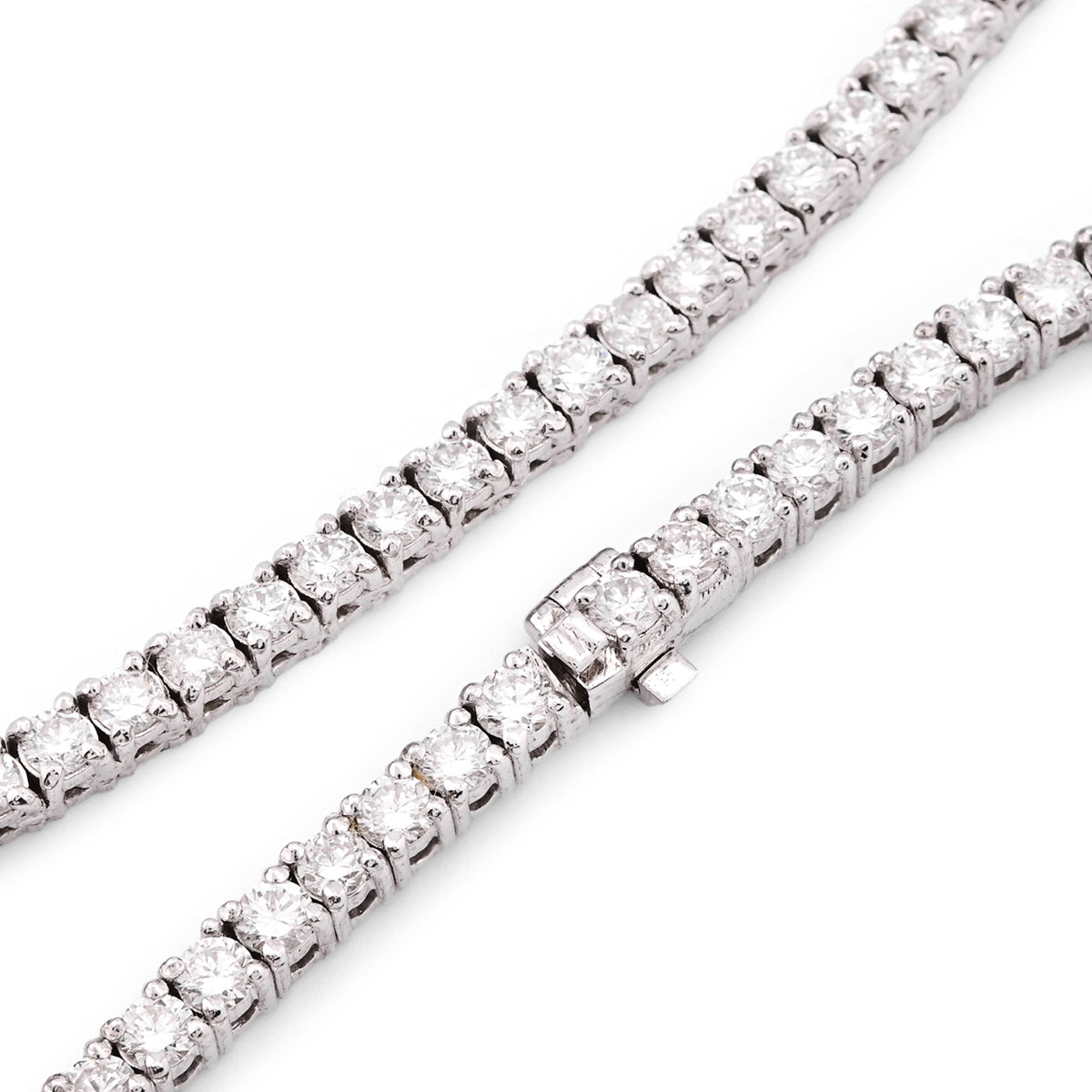 925 SS 9CT Lab Diamond Tennis Chain Men Women Necklace 16" — view 6