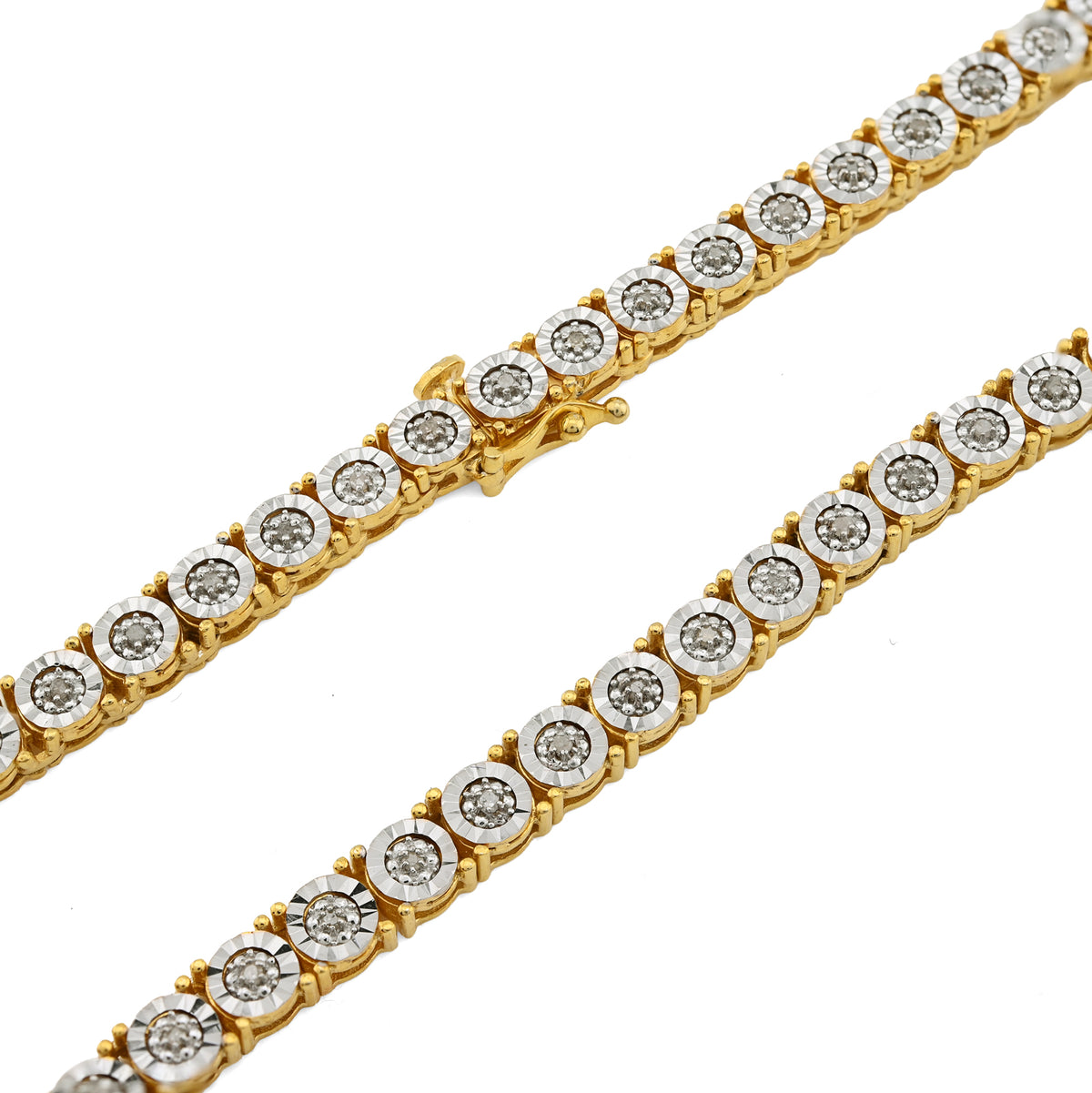 925 Yellow 2CTW Natural Diamond Tennis Chain 4.5MM Necklace 18" Men — view 3