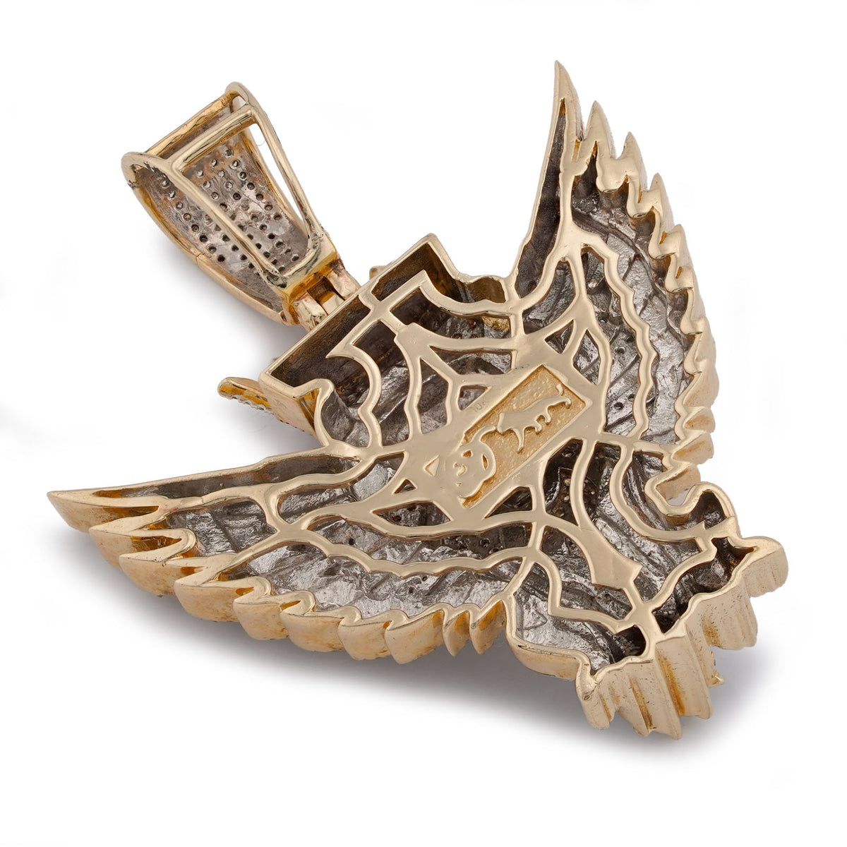 10K Yellow Gold Lion w/ Wings & Crown 4.89CT Natural Diamond Charm — view 8