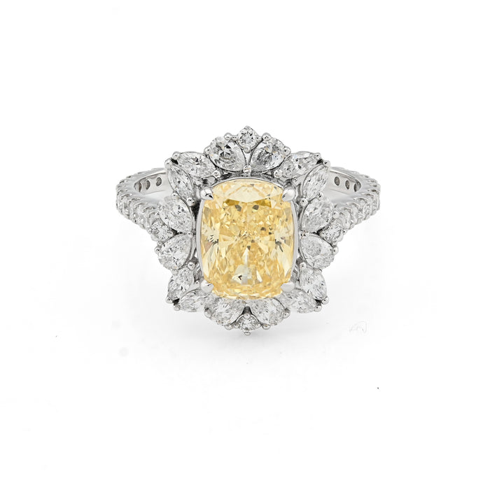 14K White Gold 3.15 CT Lab Diamond Womens Ring — view 1