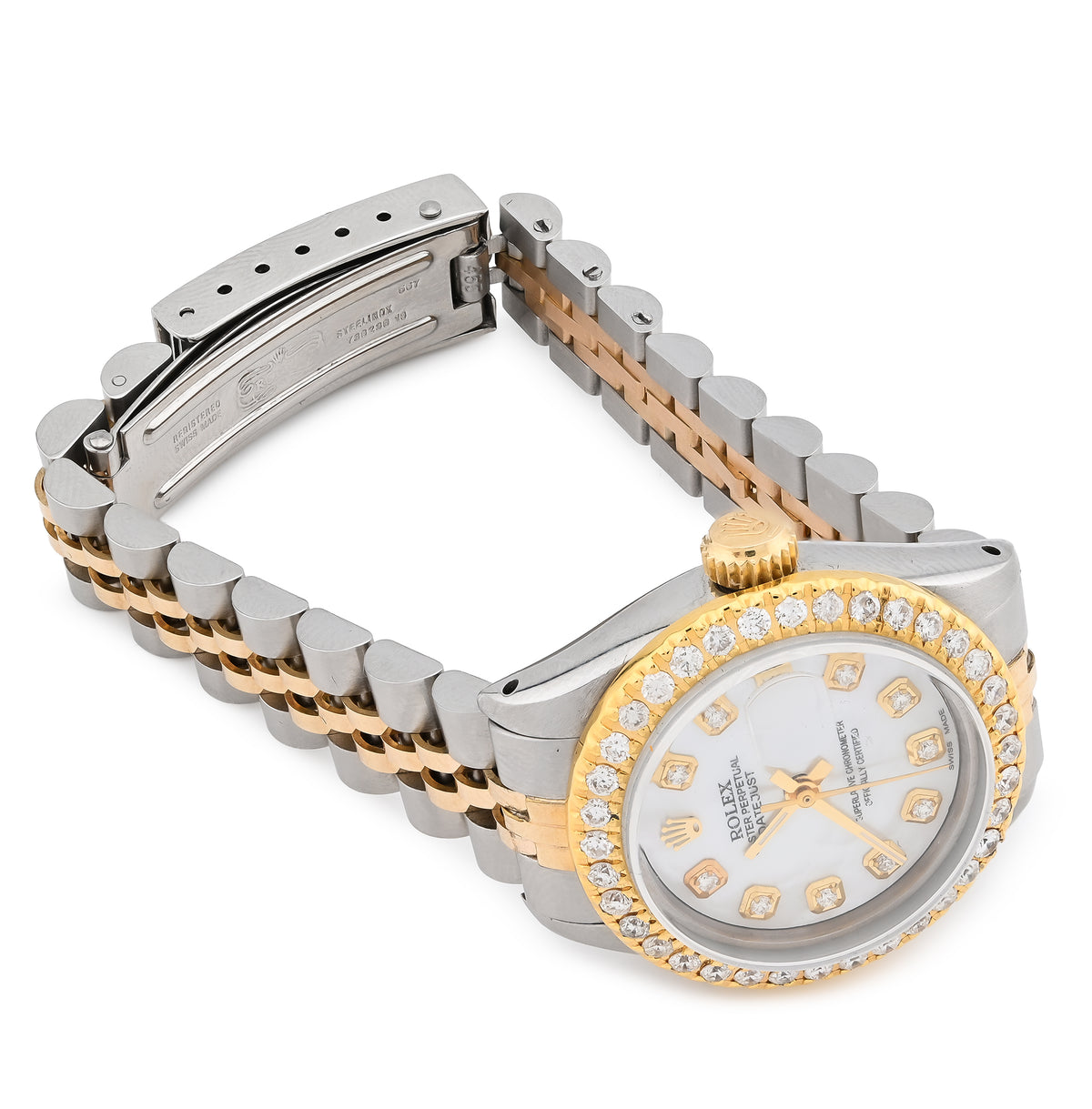 26MM Rolex Datejust 1.25 CT Natural Diamond Bezel and Dial, MOP Face 2 Tone Jubilee Band Watch — view 4