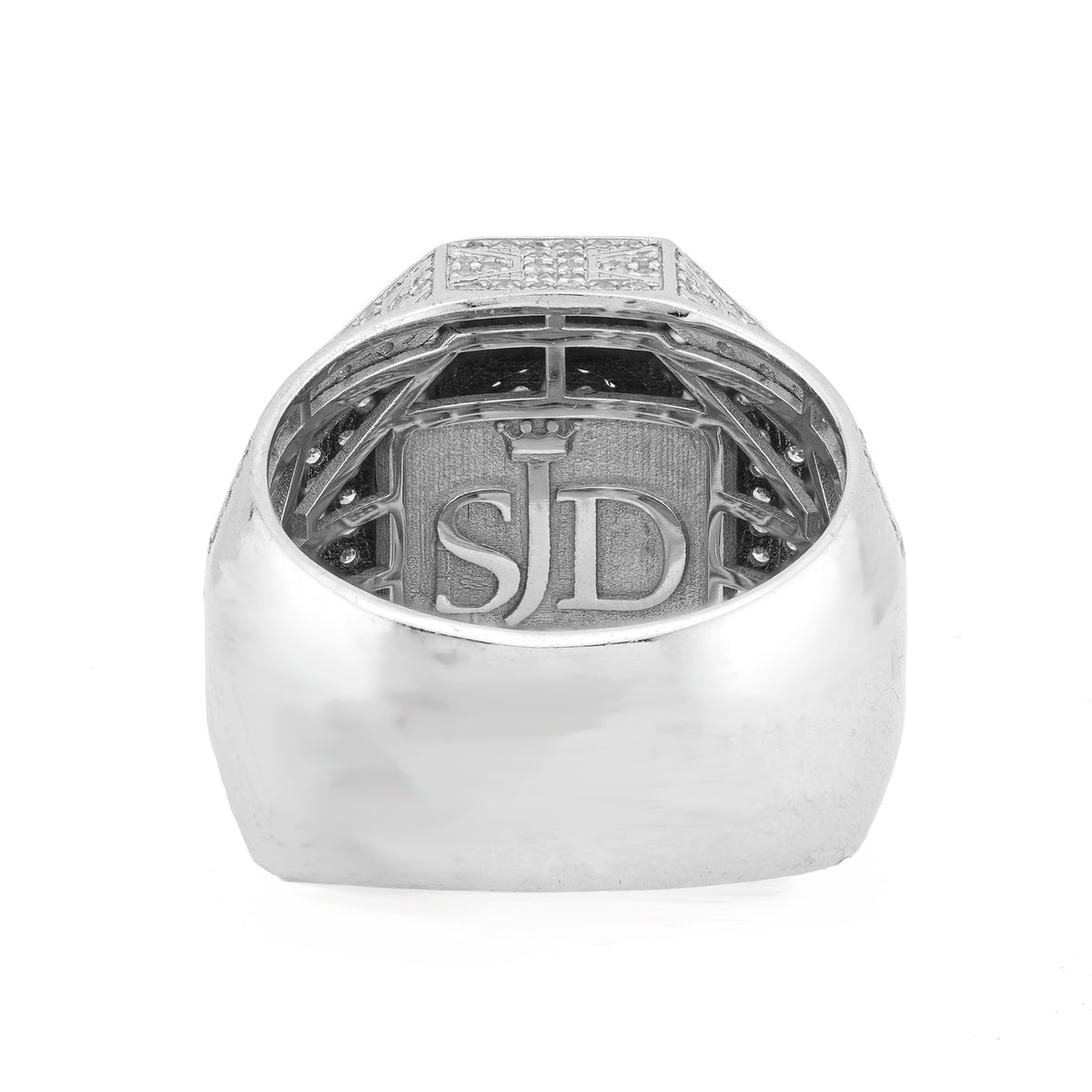 Octagon Shape Men Ring 2.50CT Natural Diamond 10K White Gold Men Ring