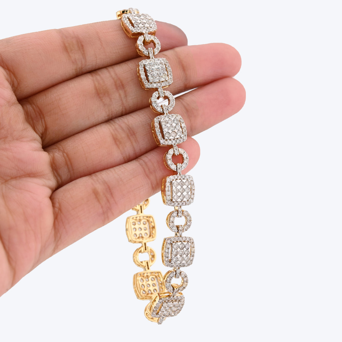 10K Yellow Gold Natural Diamond 7.4CT Round10MM Tennis Bracelet 8" Men Women 21.5g — view 5
