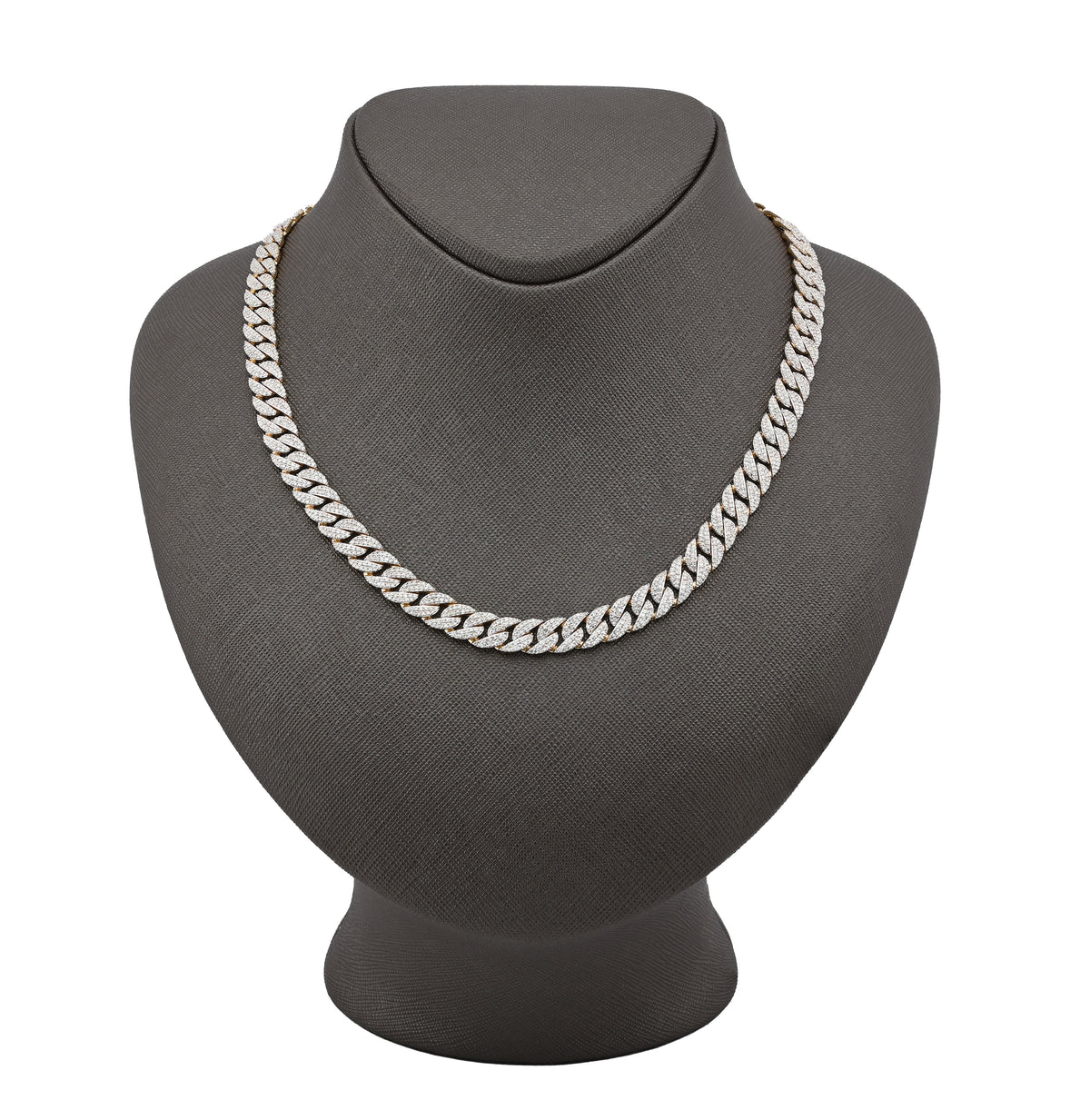 10K yellow Gold 10.3 CT Natural Diamond 8 MM Cuban Link Necklace 22" Men Chain 41.7 g — view 7