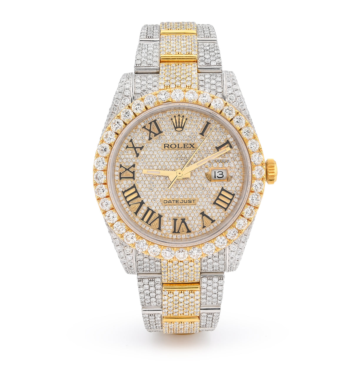 Rolex 41MM DateJust Yellow Gold & SS 19CT Natural Diamond Bussdown Roman Numeral Dial Oyster Band 126333 — view 9