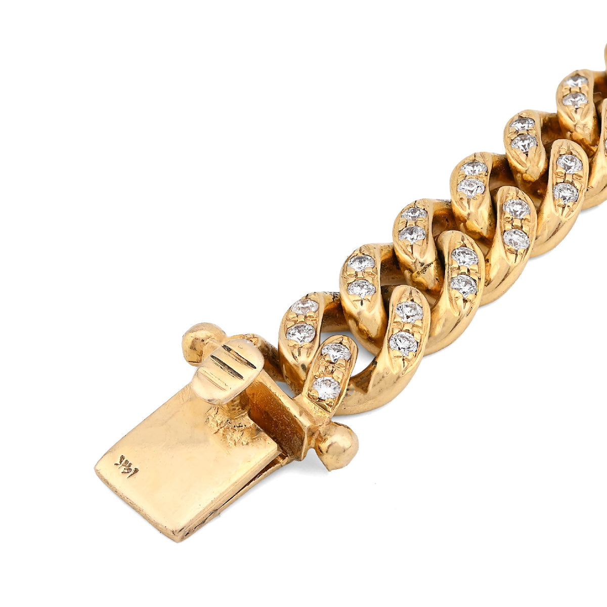 10K Yellow Gold 10.25CT Natural Diamond Over ICED ID 8" 10MM Bracelet Men 70.3g  — view 5