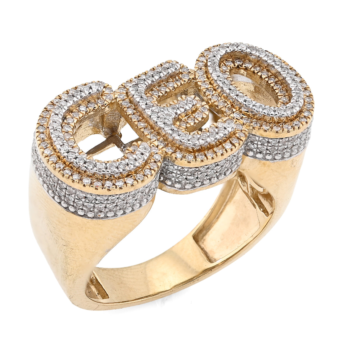 10K Yellow Gold Men "CEO" 0.82CT Natural Diamond Custom Ring — view 3