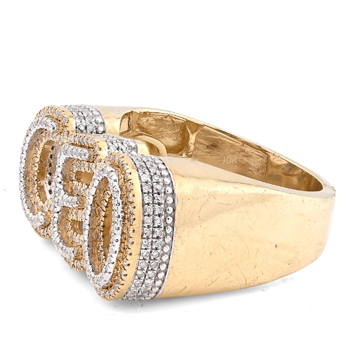 10K Yellow Gold Men "CEO" 0.82CT Natural Diamond Custom Ring — view 4