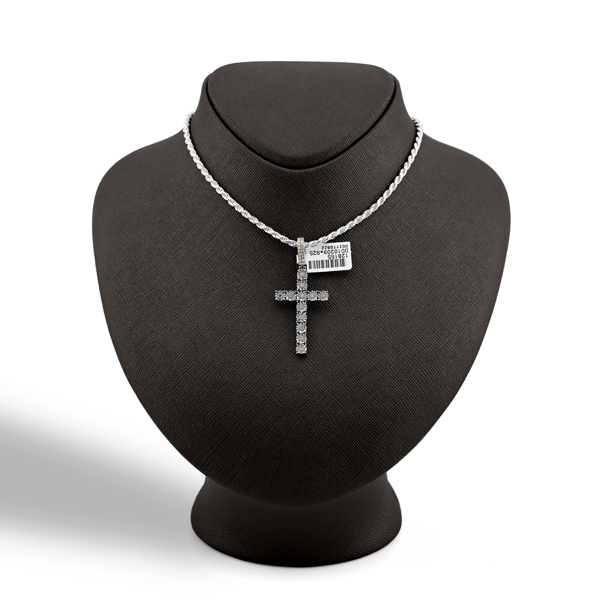 925 Natural Diamond 0.35CT Cross Pendant Men Women charm — view 4