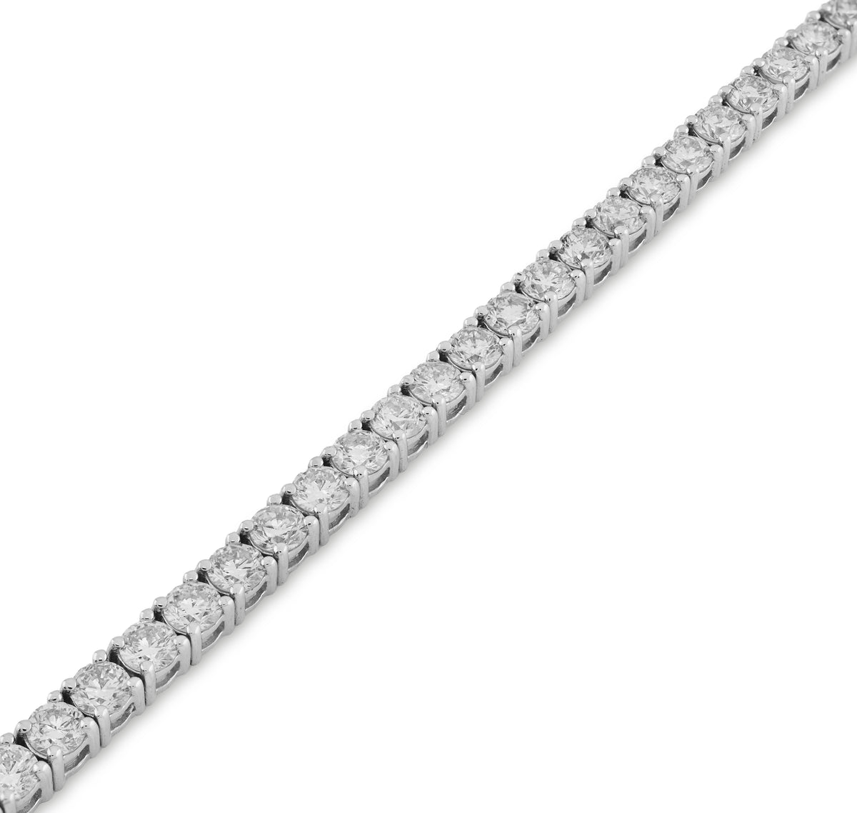 14K White Gold 5.40CT Natural Diamond 10 Pointer Tennis Men Women 7" Bracelet — view 3