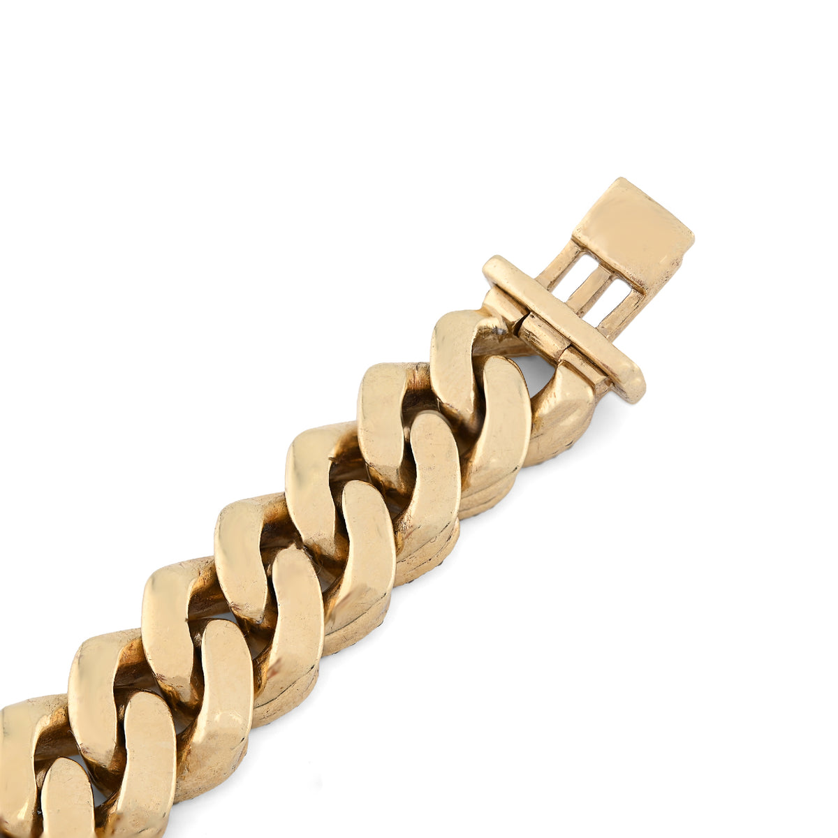 10K yellow Gold 8CT Natural Diamond Round/Baguette 11.5MM Cuban Link Bracelet 8" Men 70.2g  — view 7