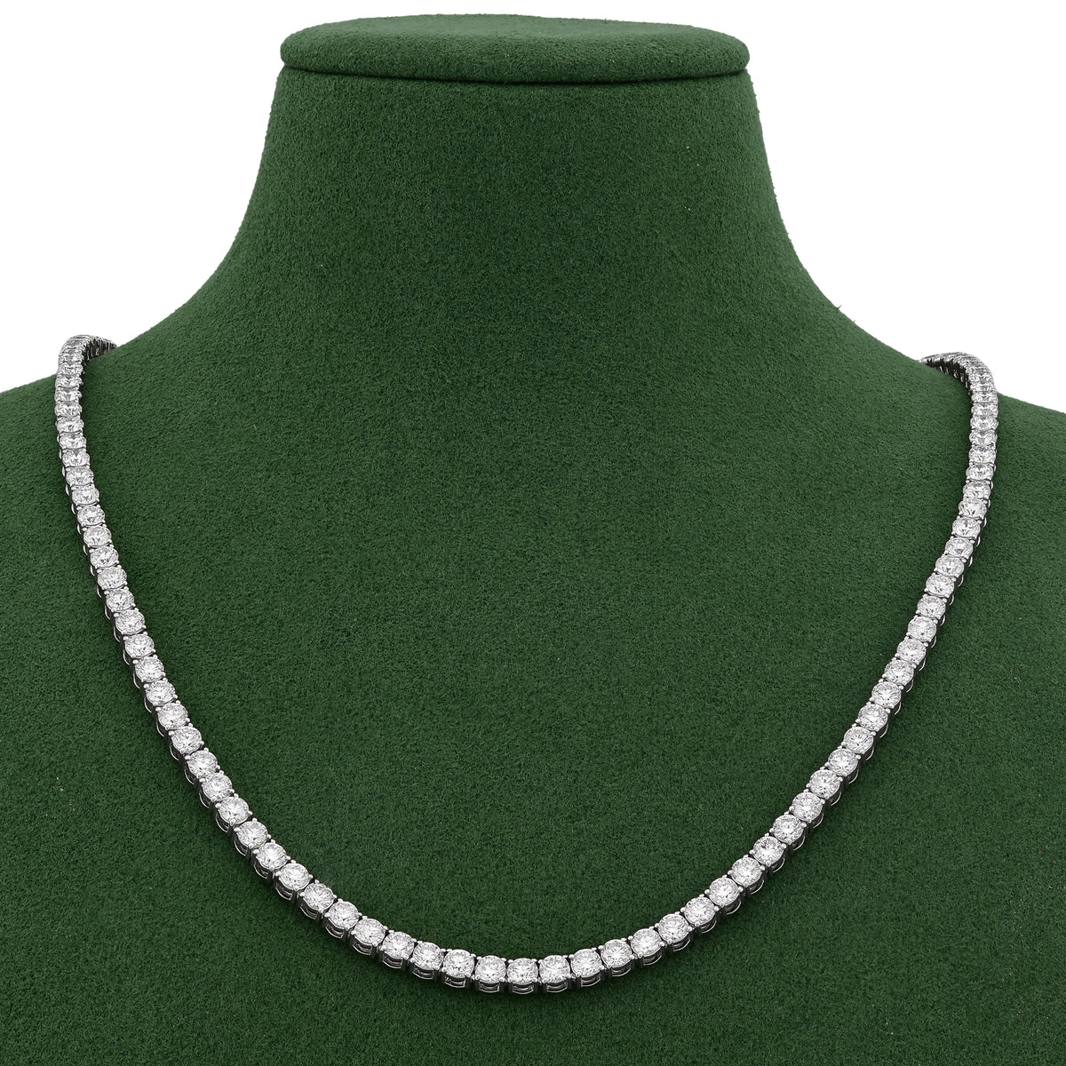 25 Pointer Tennis Chain 22.75CT Lab Diamond 925 Silver 18" men Women Necklace — view 2