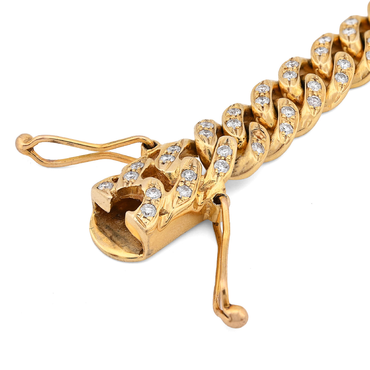 10K Yellow Gold 10.25CT Natural Diamond Over ICED ID 8" 10MM Bracelet Men 70.3g  — view 6