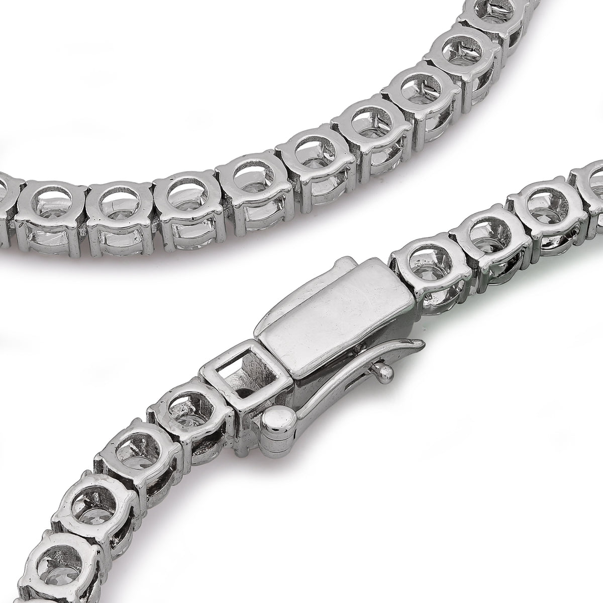 25 Pointer Tennis Chain 22.75CT Lab Diamond 925 Silver 18" men Women Necklace — view 8