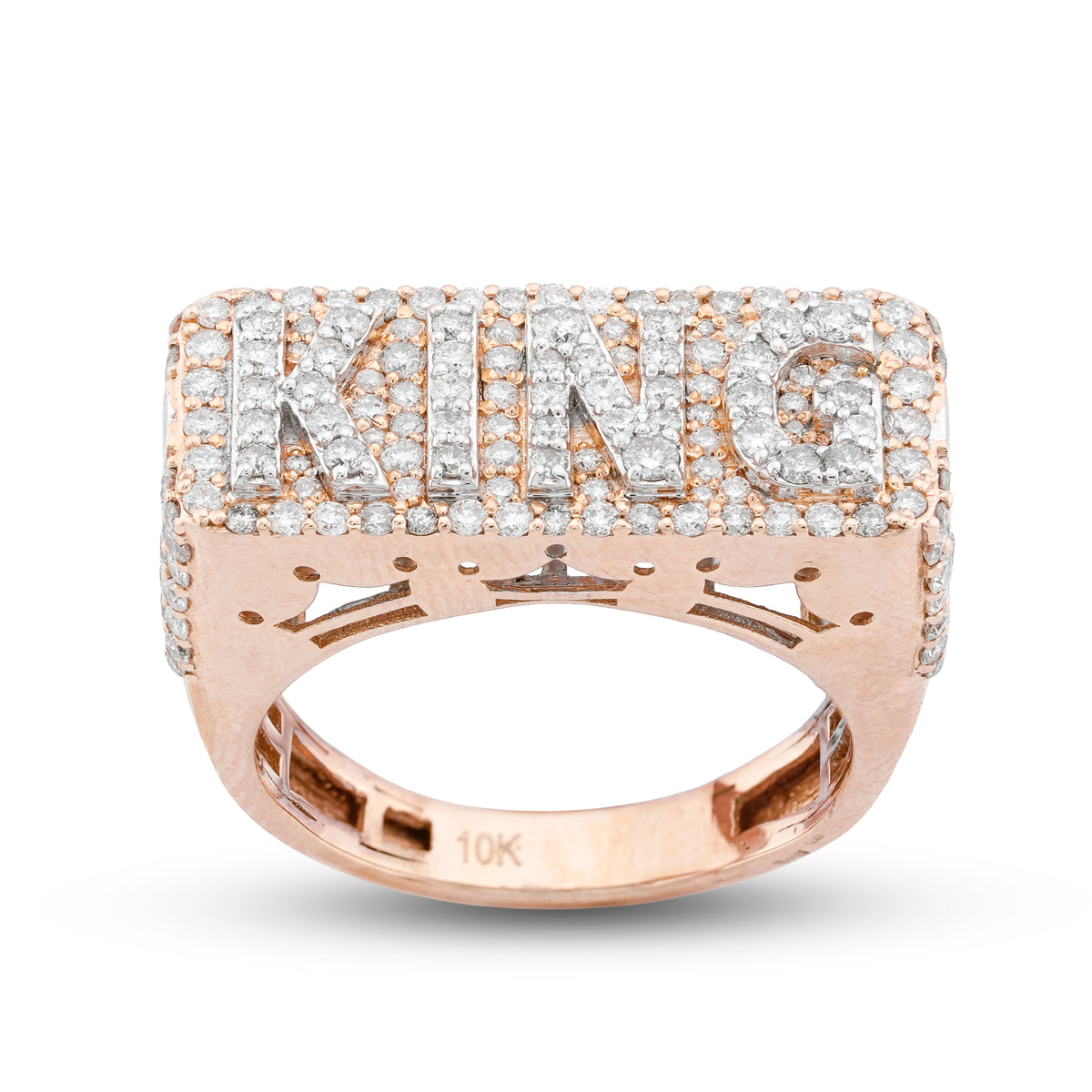 "KING" Ring 10K Yellow Gold 1.85CT Natural Diamond Ring