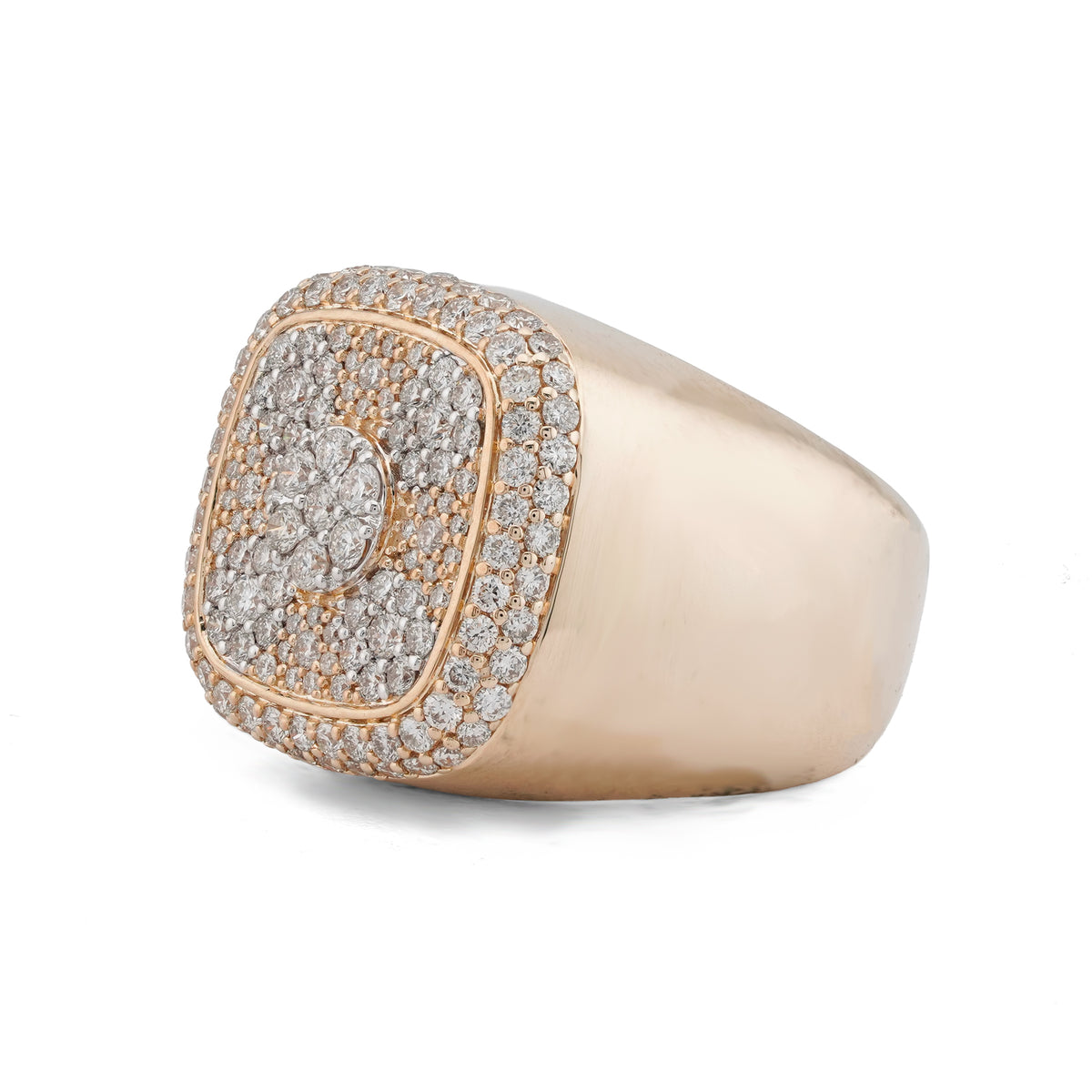 Square Shape Yellow Ring 2.44CT Natural Diamond 10K Yellow Gold Ring