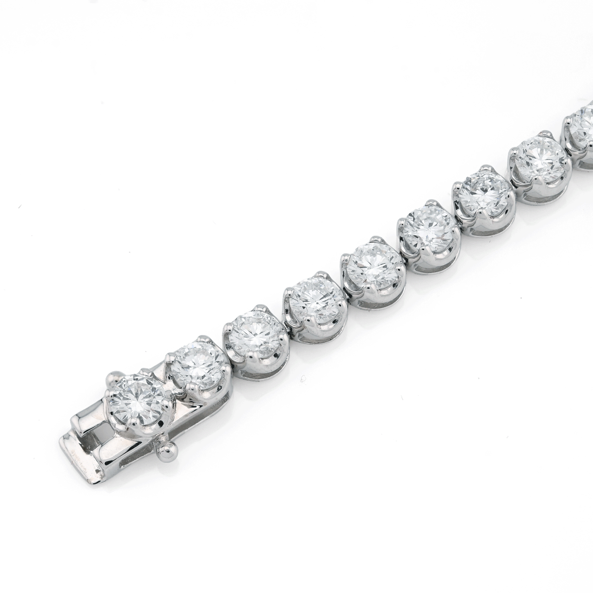 10K White Gold 5CTW Lab Diamond Tennis Bracelet 4MM 7" — view 8