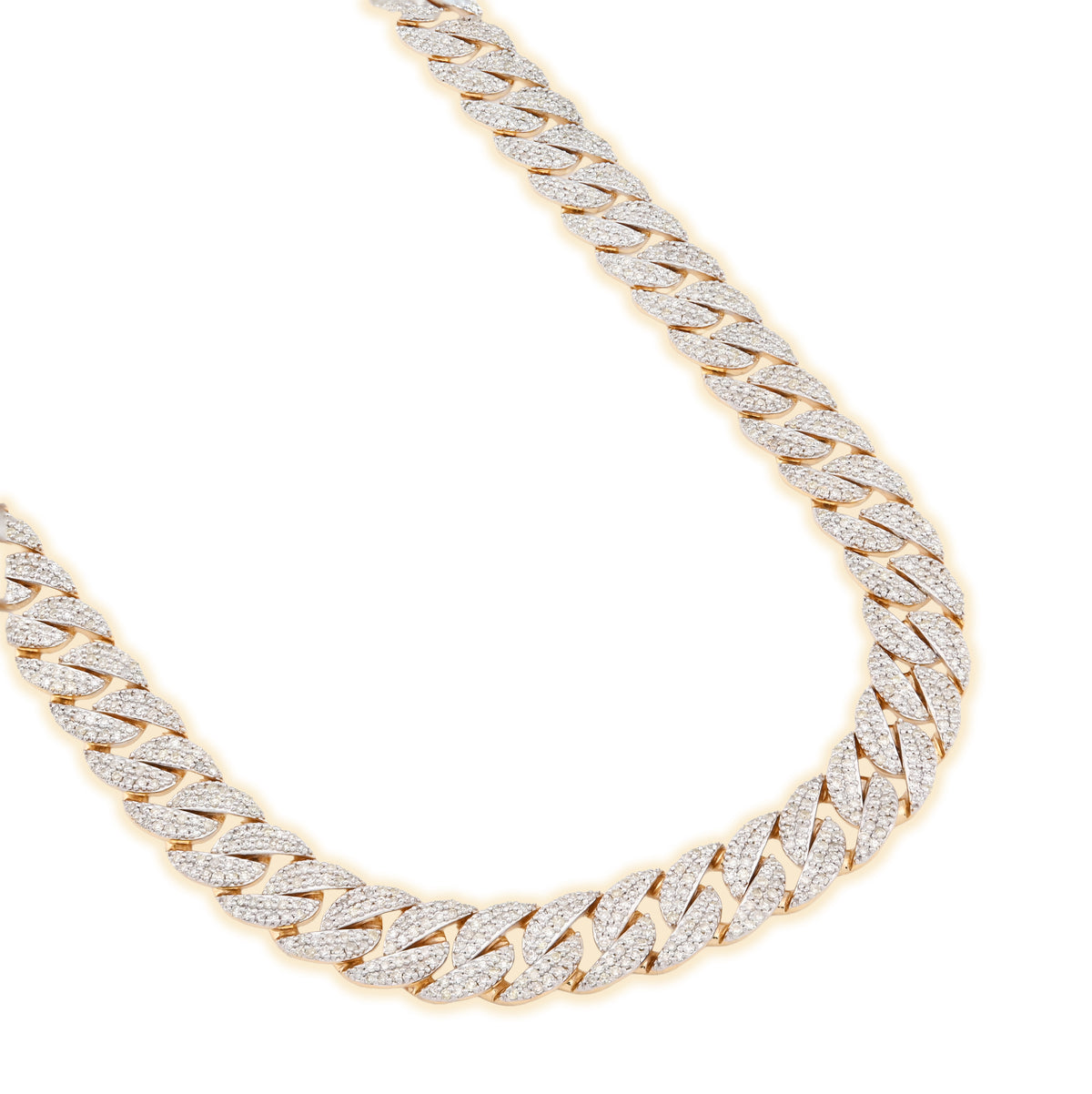 10K yellow Gold 10.3 CT Natural Diamond 8 MM Cuban Link Necklace 22" Men Chain 41.7 g — view 6