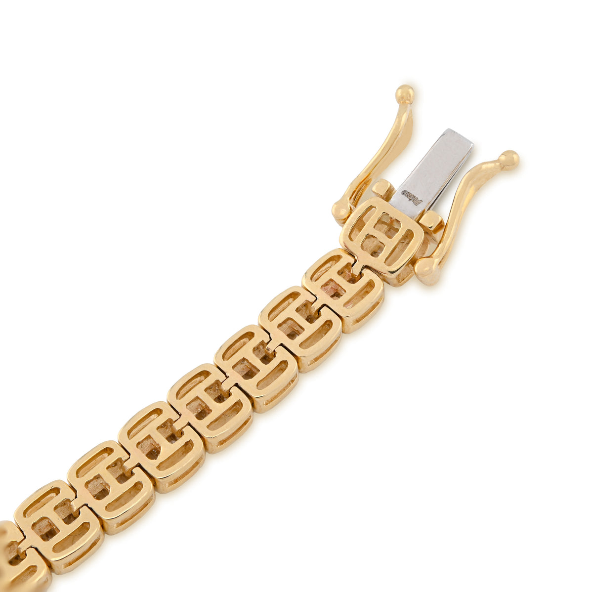 10K Yellow Gold 2.97CT Natural Diamond Round/Baguette 5MM Tennis Bracelet 7" — view 7