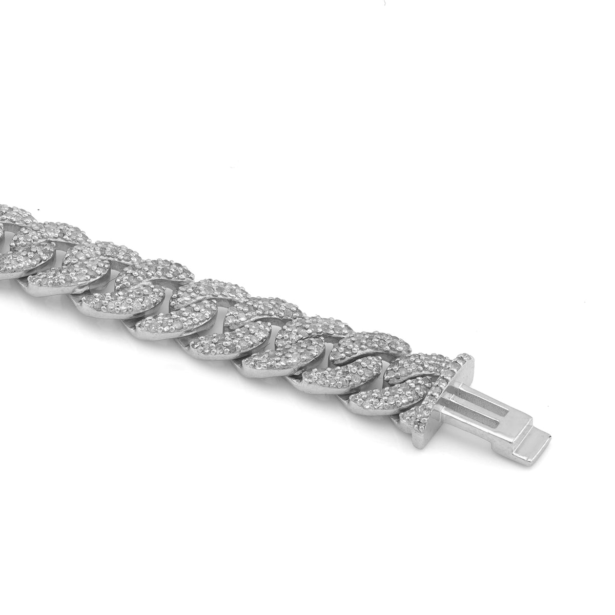 925 SS 8.10CT Natural Diamond 7MM Round Cuban Chain 22" Men Women Necklace — view 12