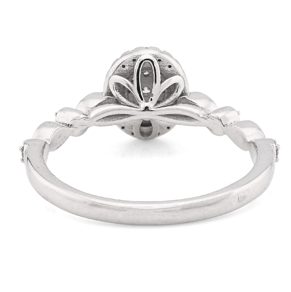10K White Gold 0.20CT Natural Diamond Oval Shape Women Band Ring — view 5