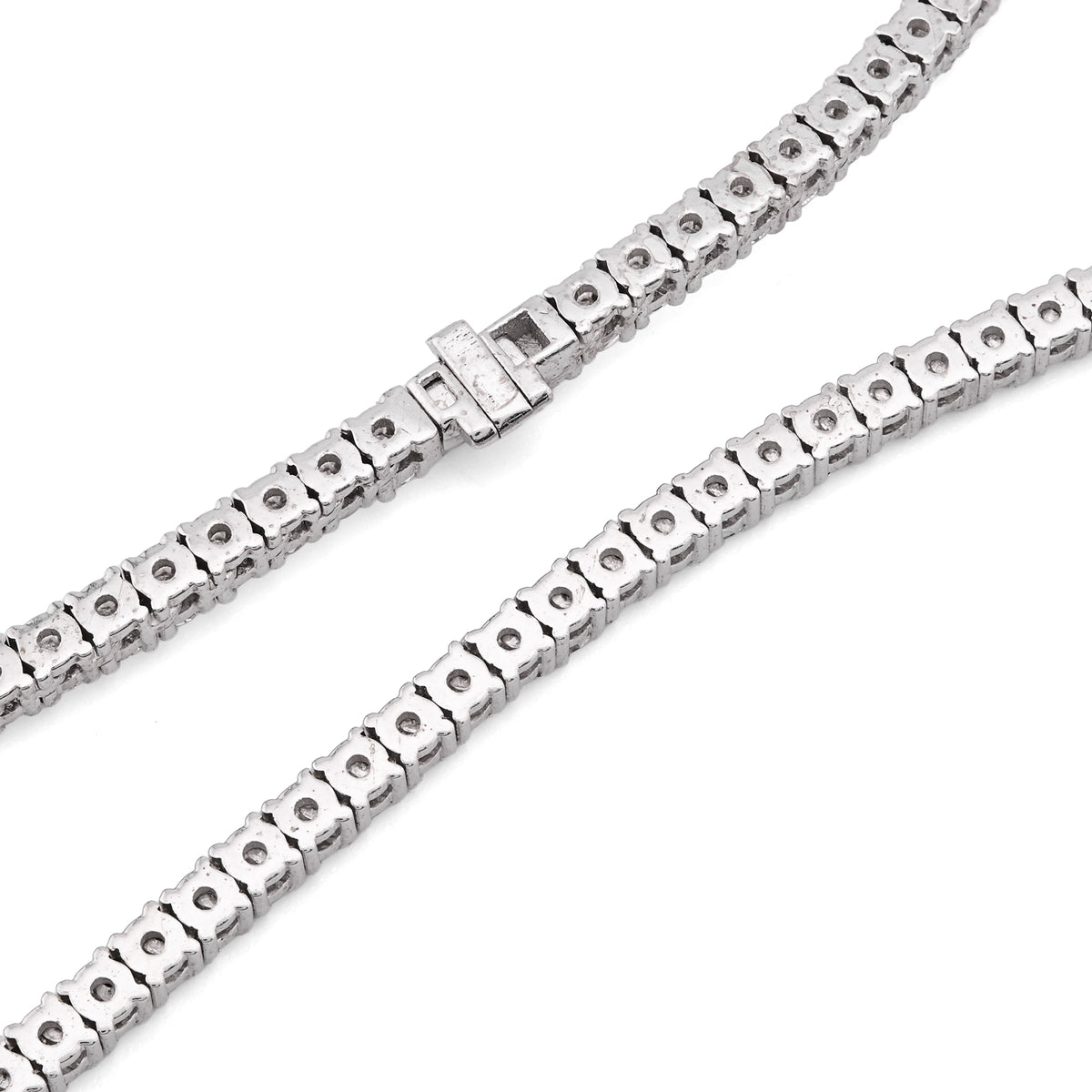 925 SS 9CT Lab Diamond Tennis Chain Men Women Necklace 16" — view 7